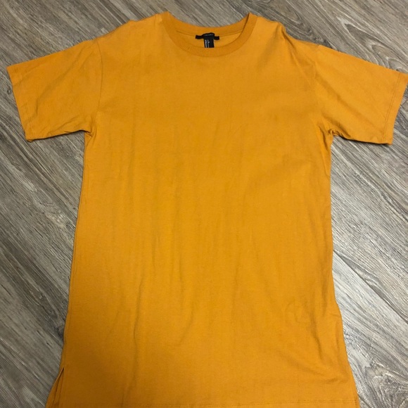 mustard yellow t shirt dress